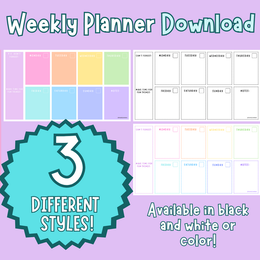 Weekly Planner Download