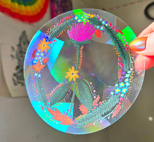 Peace Sun Catcher Decal