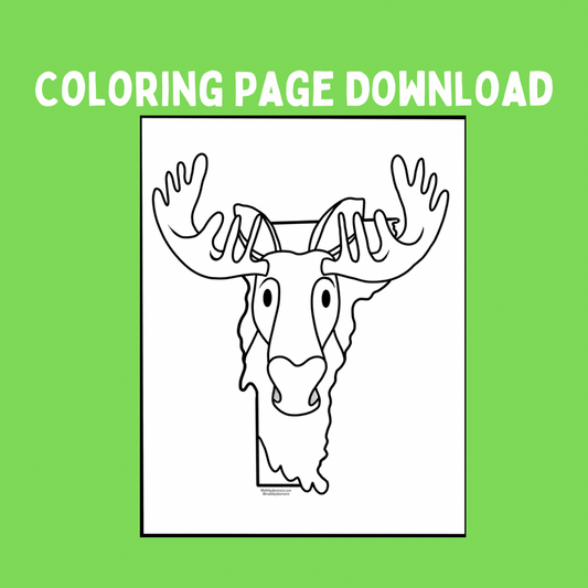 Moose Coloring Page (Digital Download)