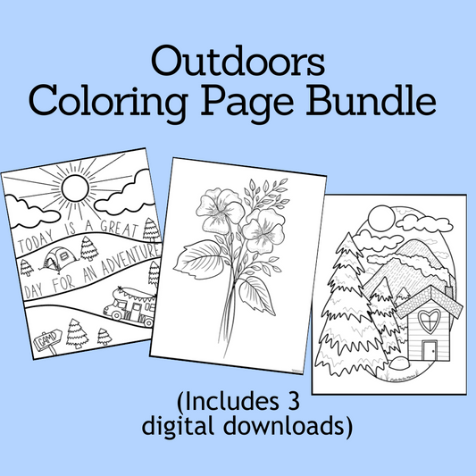 Outdoors Coloring Page Bundle (Digital Download)