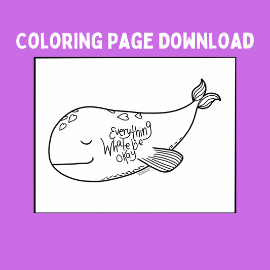 Whale Coloring Page (Digital Download)