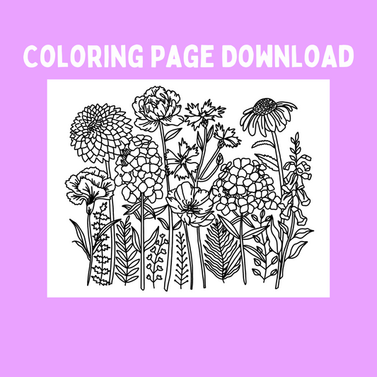 Wildflower Coloring Page Printable