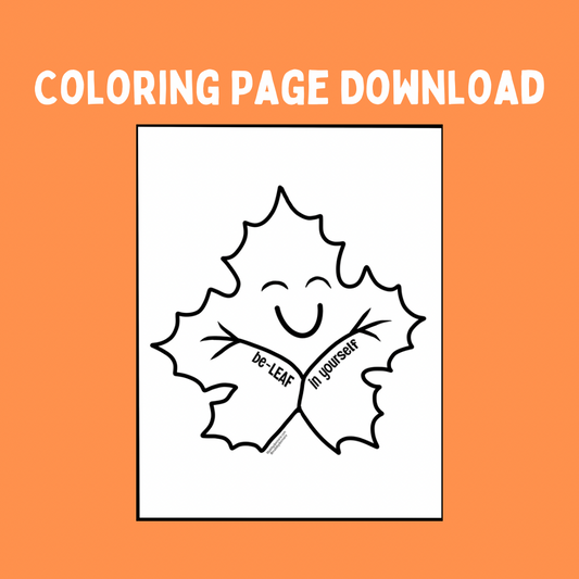 Leaf Coloring Page (Digital Download)