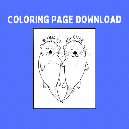 Otter Coloring Page (Digital Coloring Page)