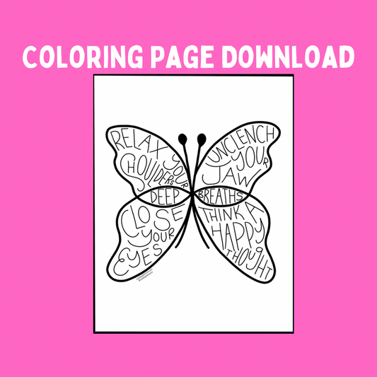 Butterfly Affirmation Coloring Page (Digital Download)