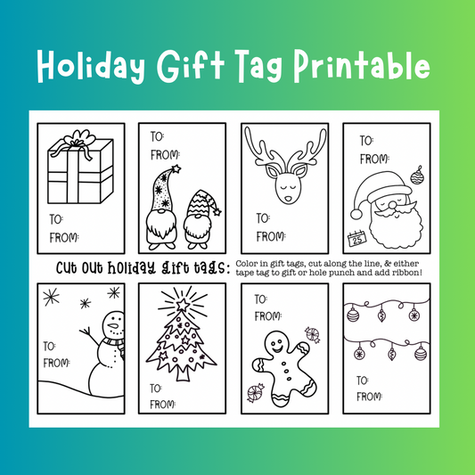 Holiday Gift Tag Printable
