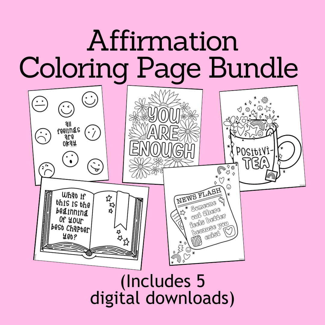 Affirmation Coloring Page Bundle (Digital Download)