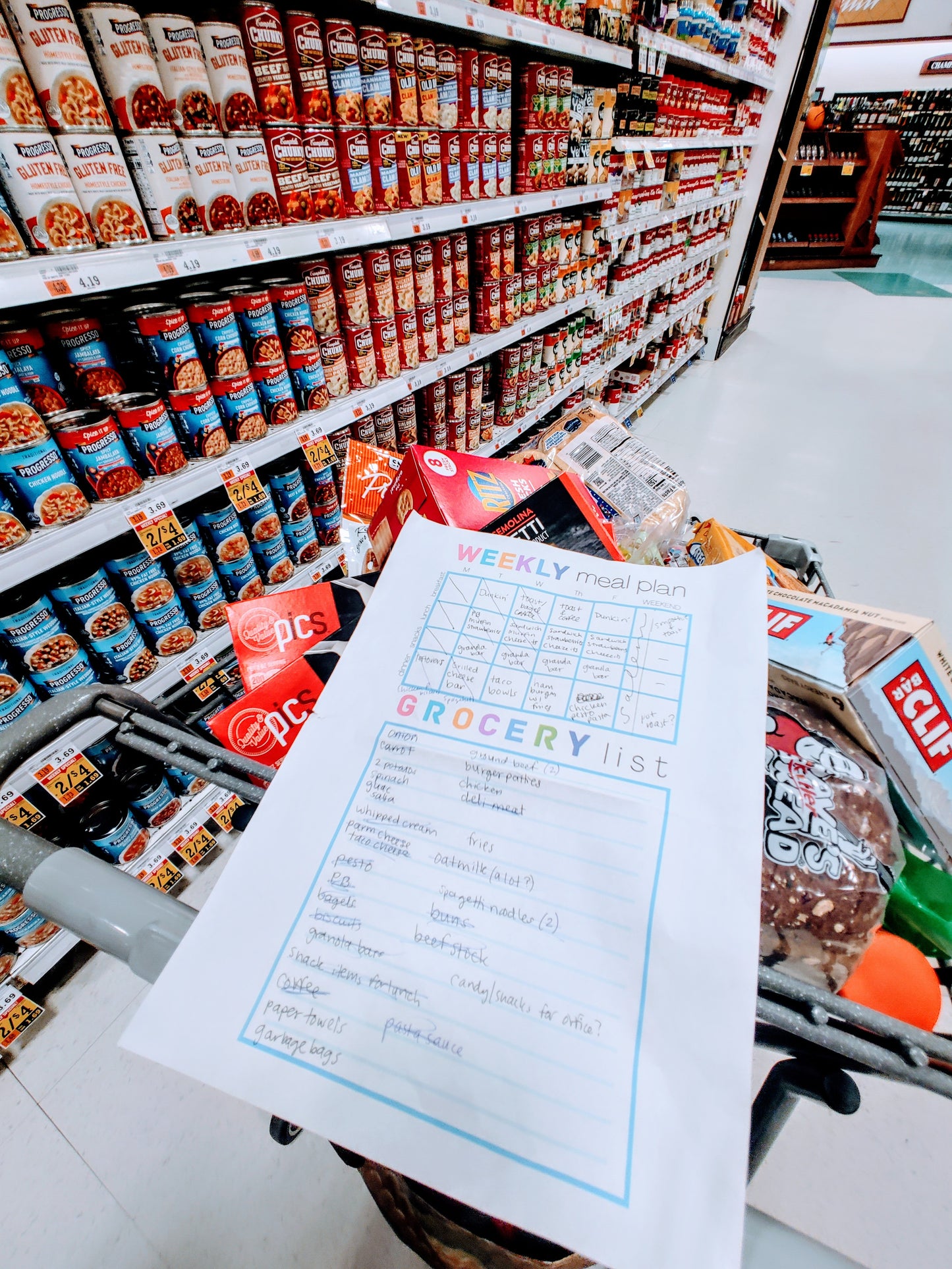 Weekly Meal Plan with Grocery List Printable (Digital Download)