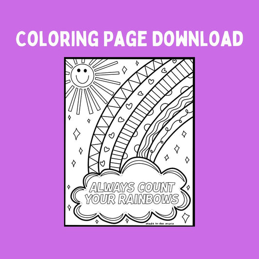 Count Your Rainbows Coloring Page (Digital Download)