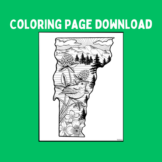 Vermont Coloring Page (Digital Download)