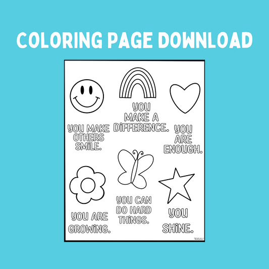 Happy Affirmations Coloring Page (Digital Download)