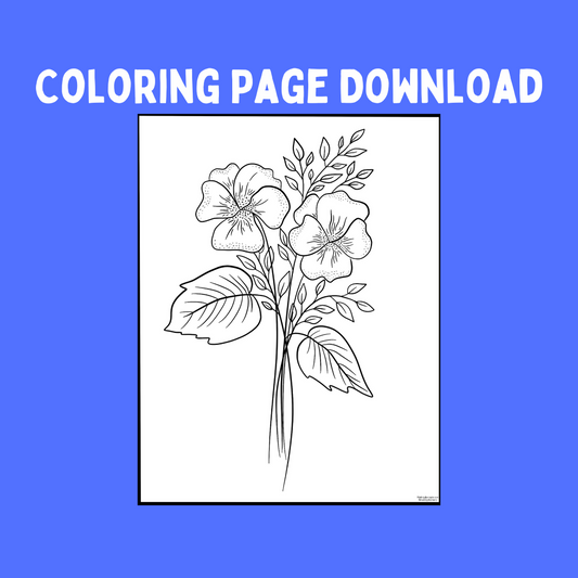 Bouquet Of Flowers Coloring Page (Digital Download)