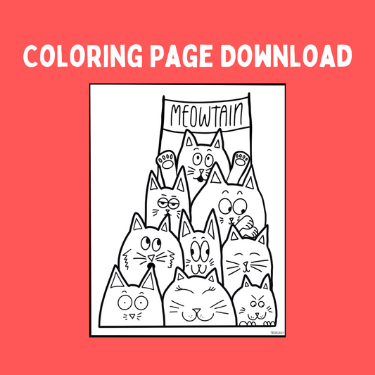 Meowtain Coloring Page (Digital Coloring)