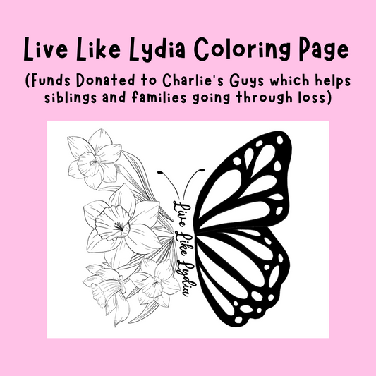 Live Like Lydia Coloring Page Download - Butterfly