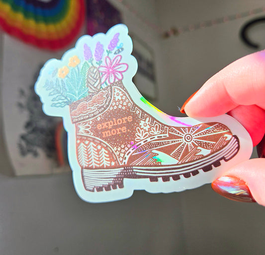 Hiking Boot Sun Catcher Decal