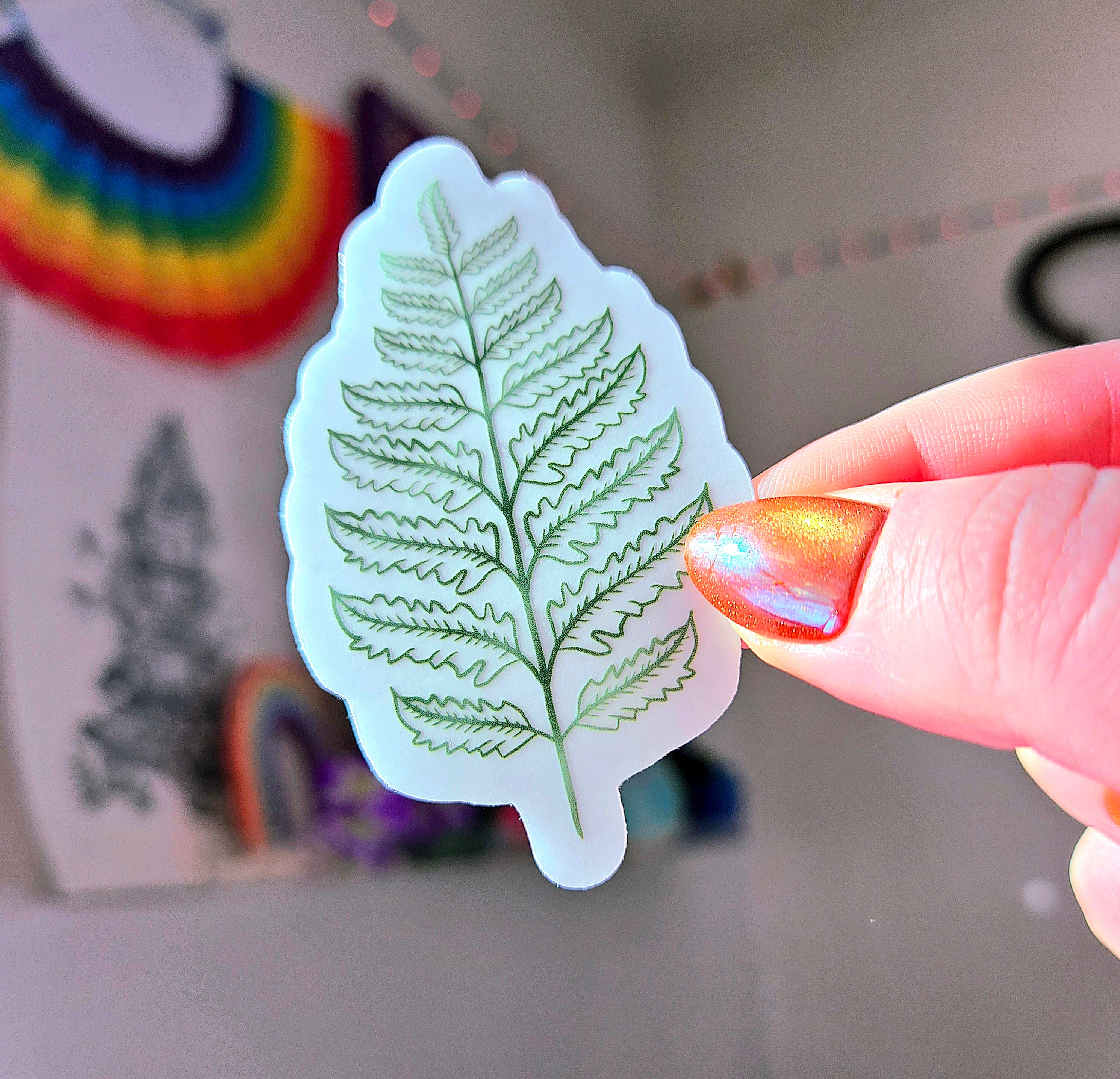 Clear Fern Sticker – madebydeemarie