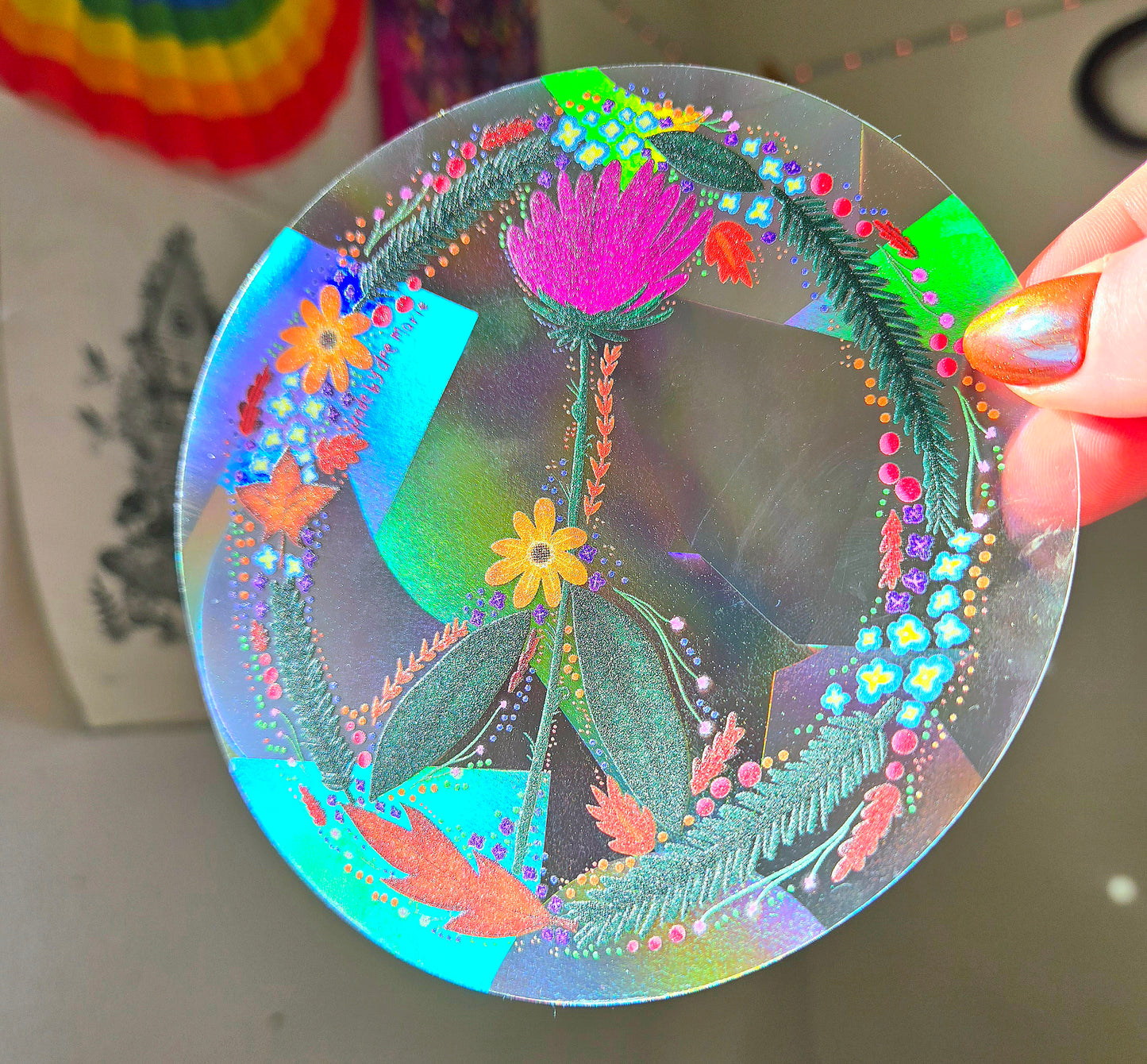 Peace Sun Catcher Decal
