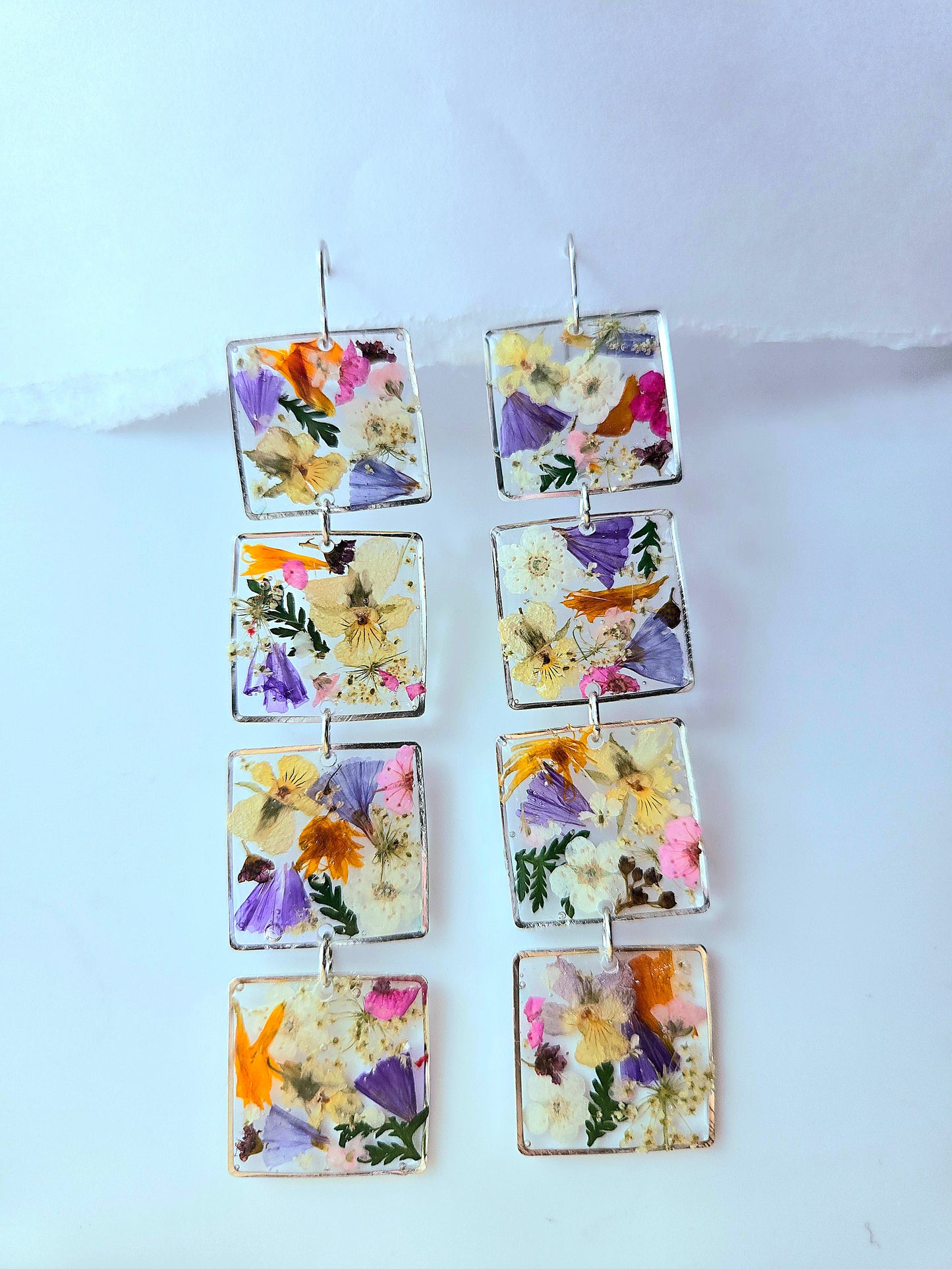 Floral Frame Dangle Earrings