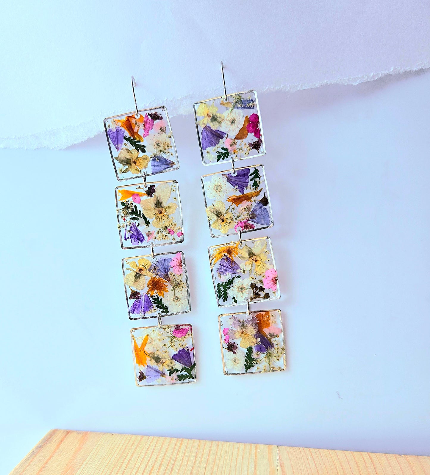 Floral Frame Dangle Earrings