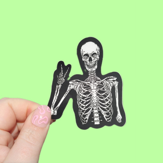 Peace Out Skeleton Sticker