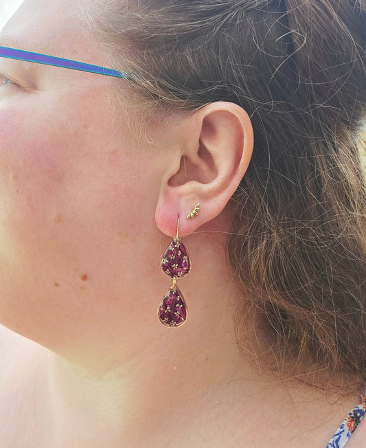 Maroon Drop Dangles