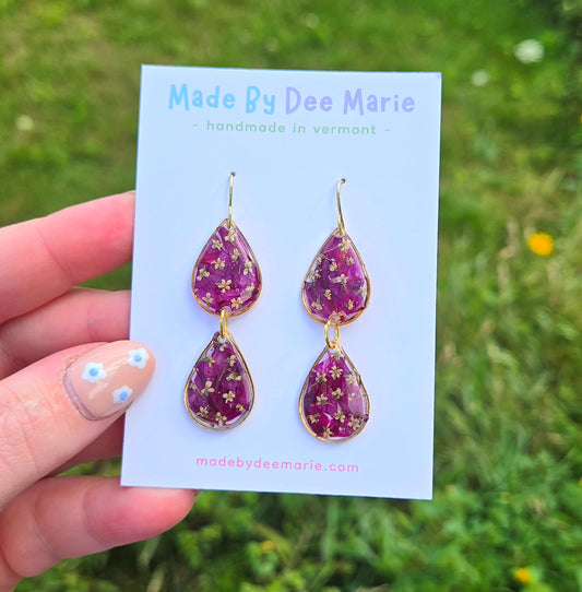 Maroon Drop Dangles