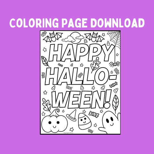 Happy Halloween Coloring Page (Digital Download)