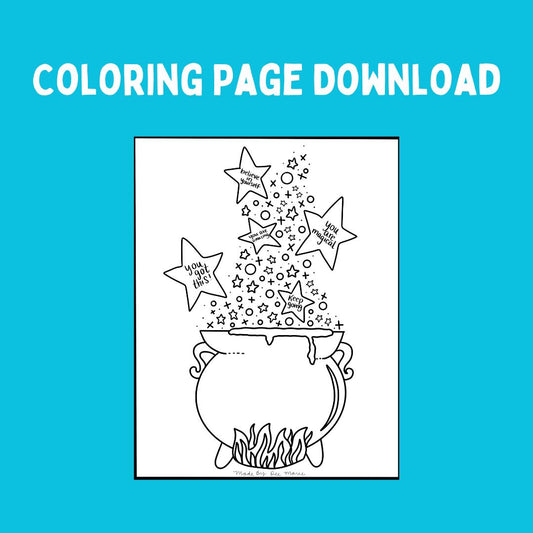 Witch's Happy Brew Coloring Page (Digital Download)