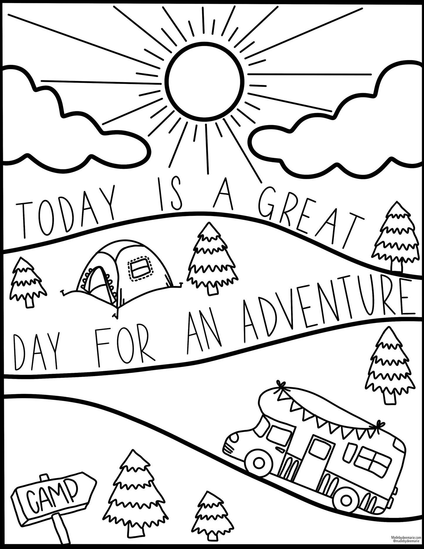 Adventure Coloring Page (Digital Download)